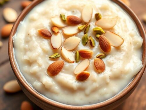 Rice kheer in a bowl