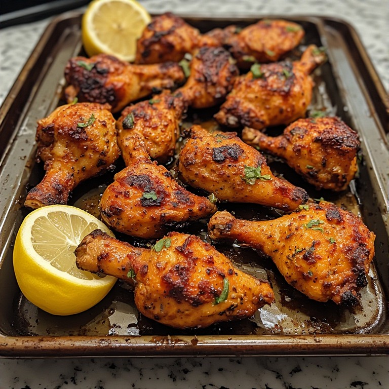 Tandoori chicken with lemon slices